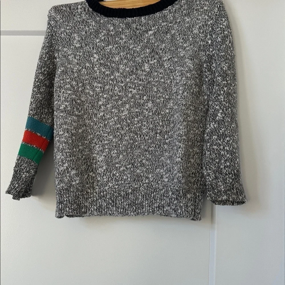 Gymboree Gray Knit Sweater with Colorful Sleeve